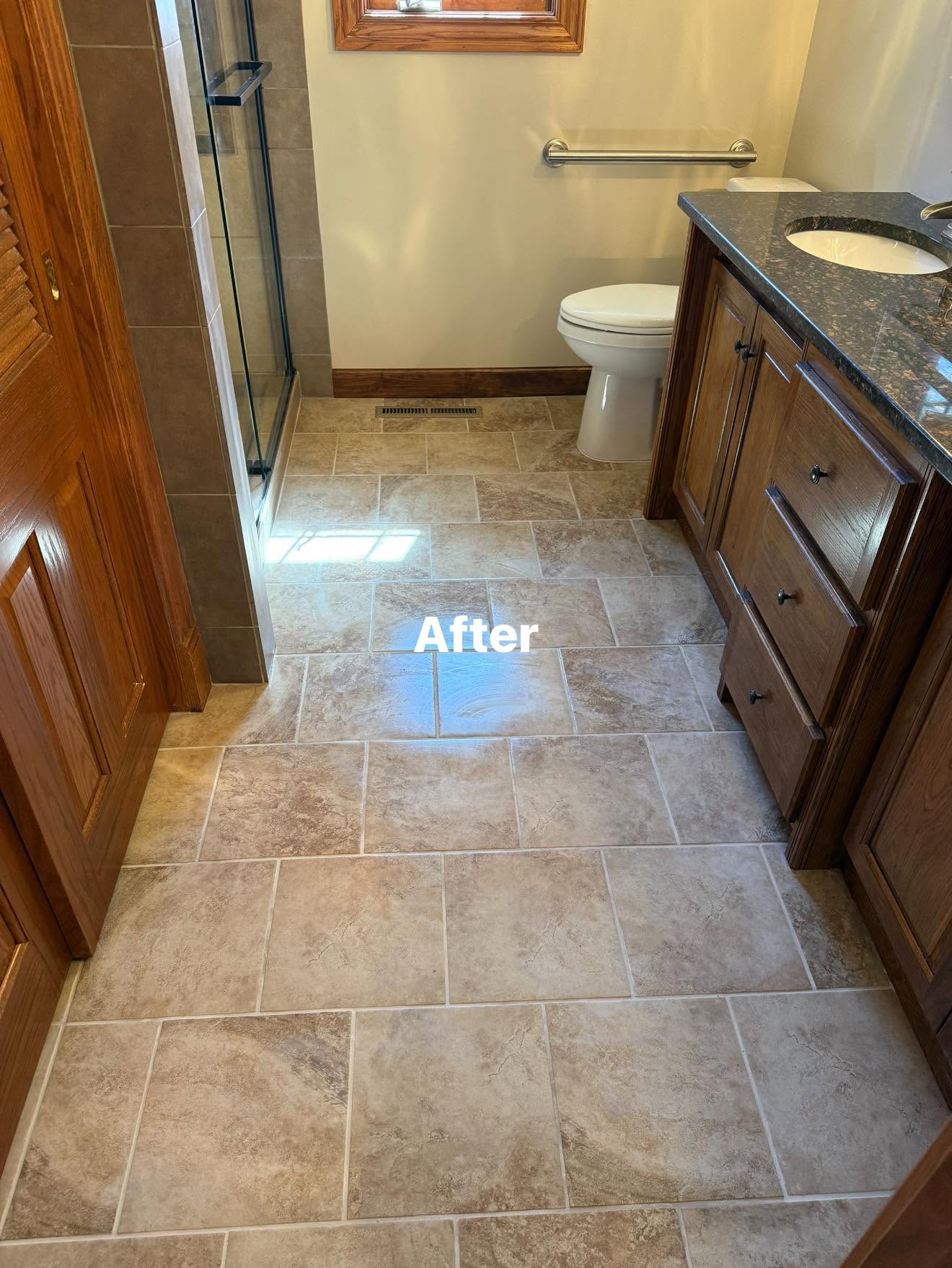 Bathroom Tile Floor — After